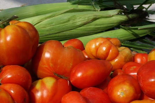 Corn and tomatoes